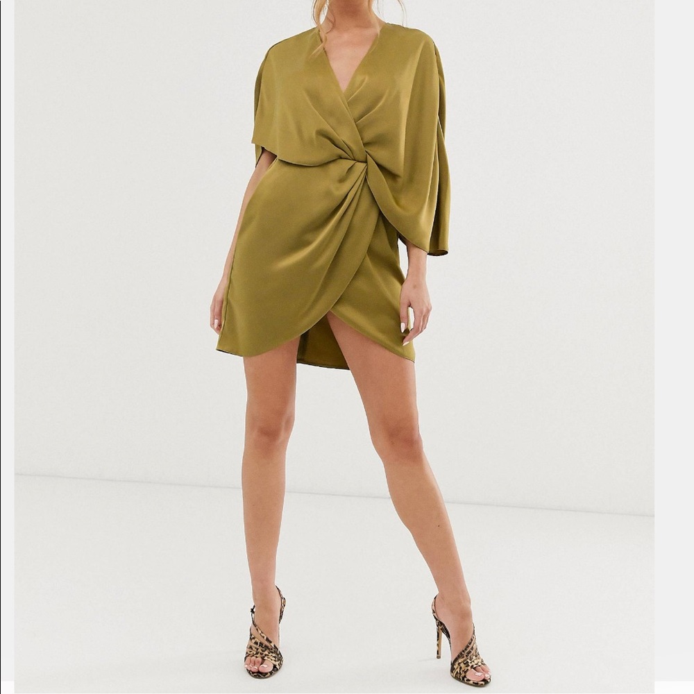 ASOS DESIGN satin kimono midi dress